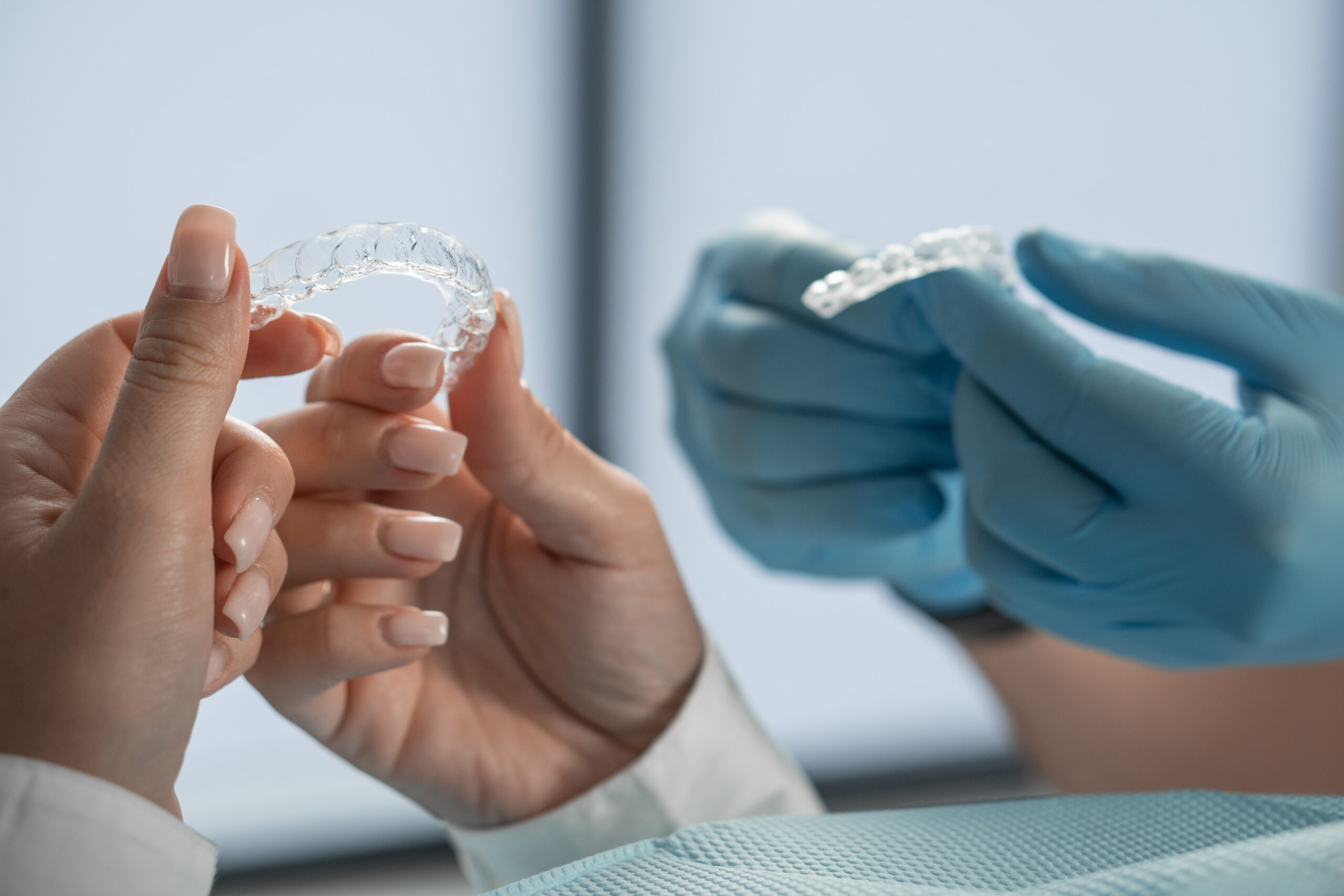 Dentist and patient discussing cosmetic dental care